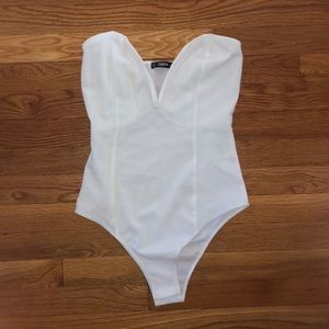 White Strapless Bodysuit